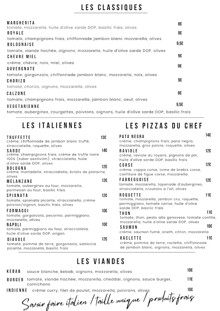 Menu_Le chalet à pizzas fabrègues_Fabrègues_immagine_1