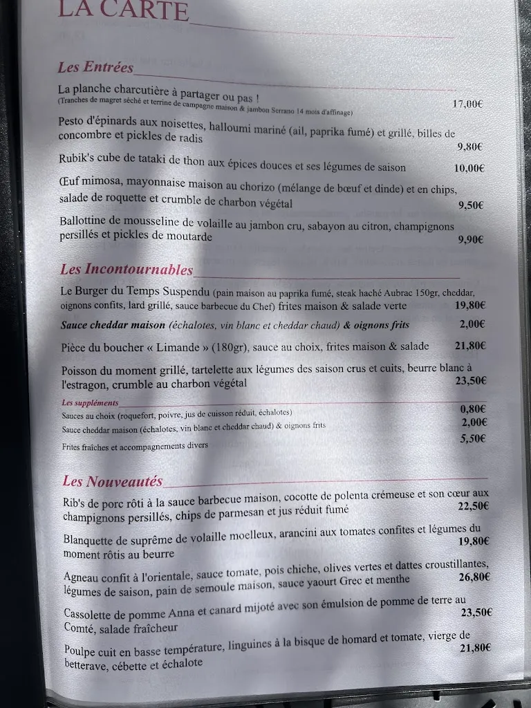 Menu_The Suspended Time_Saint-Jean-de-Védas_image_1