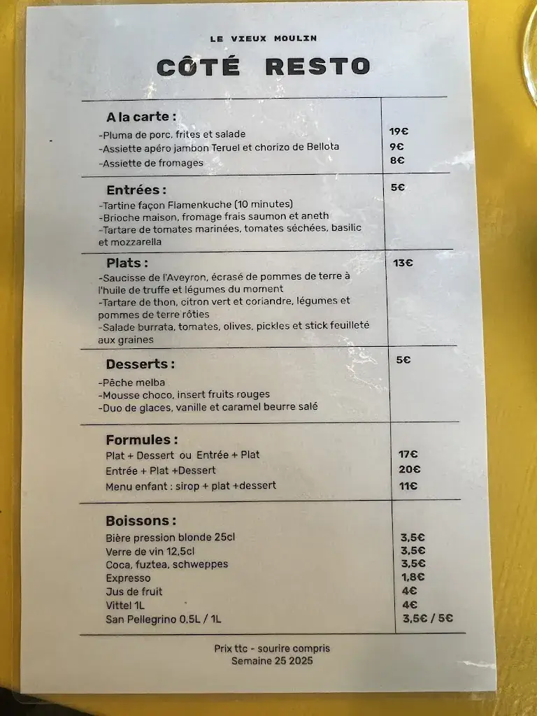 Menu_Côté Resto - Le Vieux Moulin_Lavérune_image_2