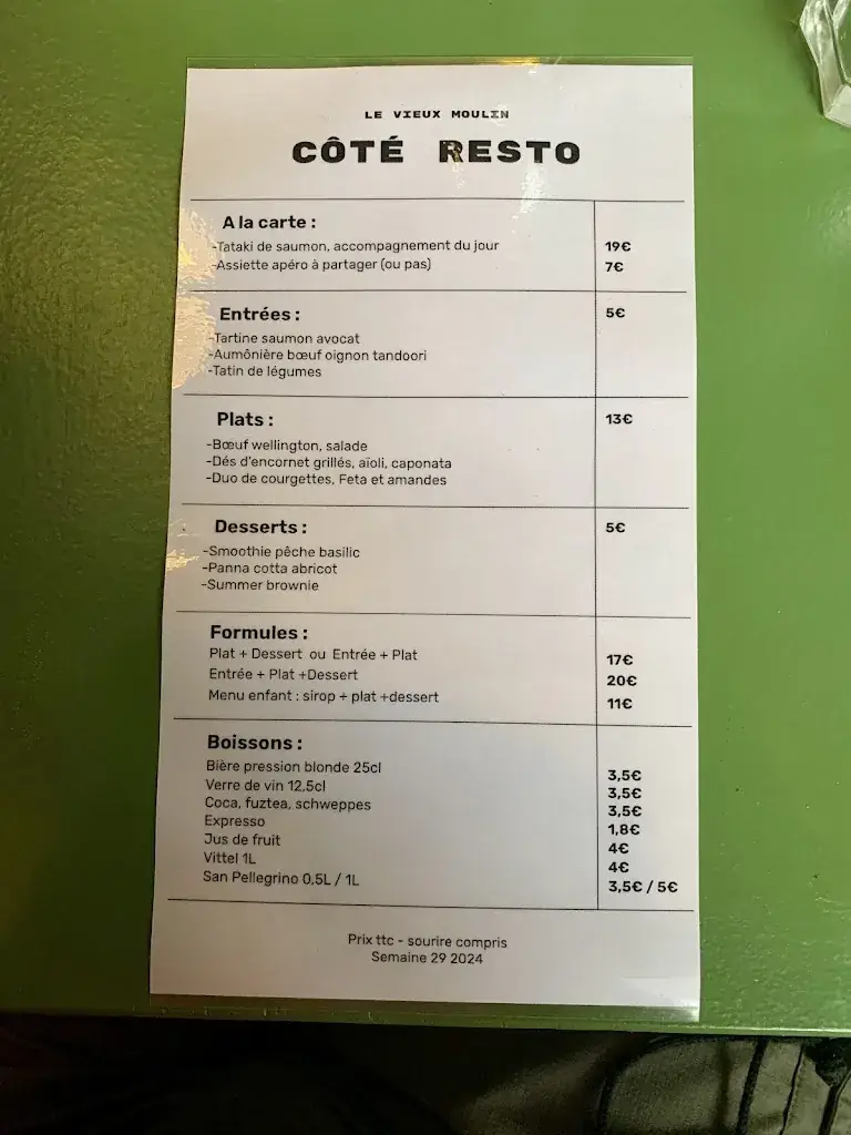 Menu_Côté Resto - Le Vieux Moulin_Lavérune_image_3