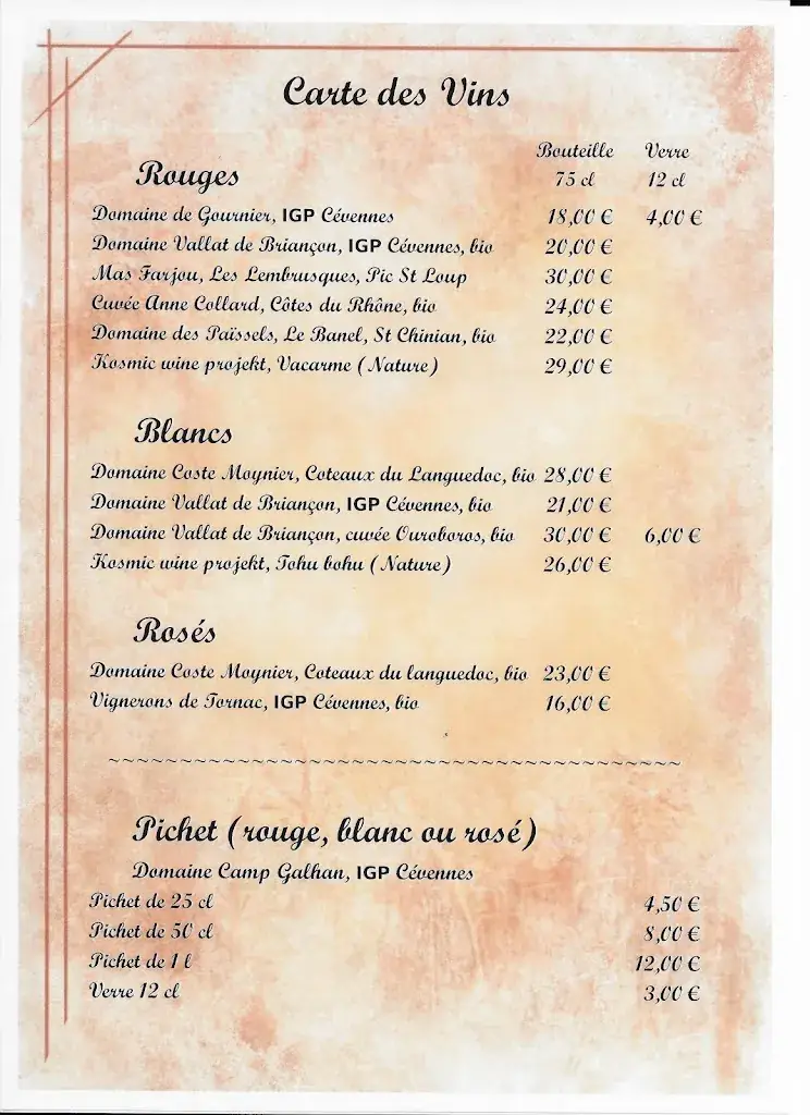 Menu_Restaurant Le camisard_Rivières_image_2