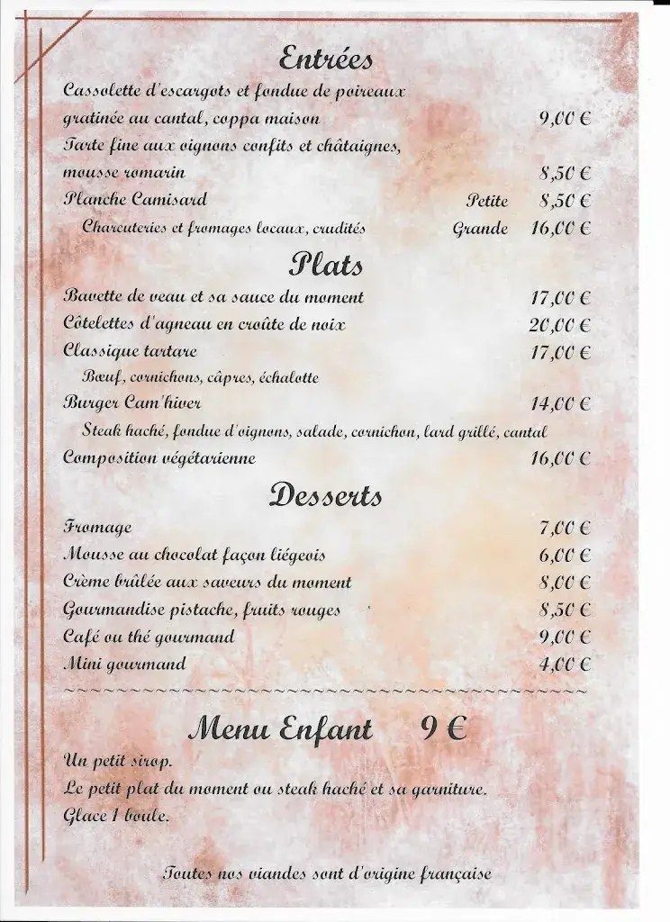 Menu_Restaurant Le camisard_Rivières_image_3