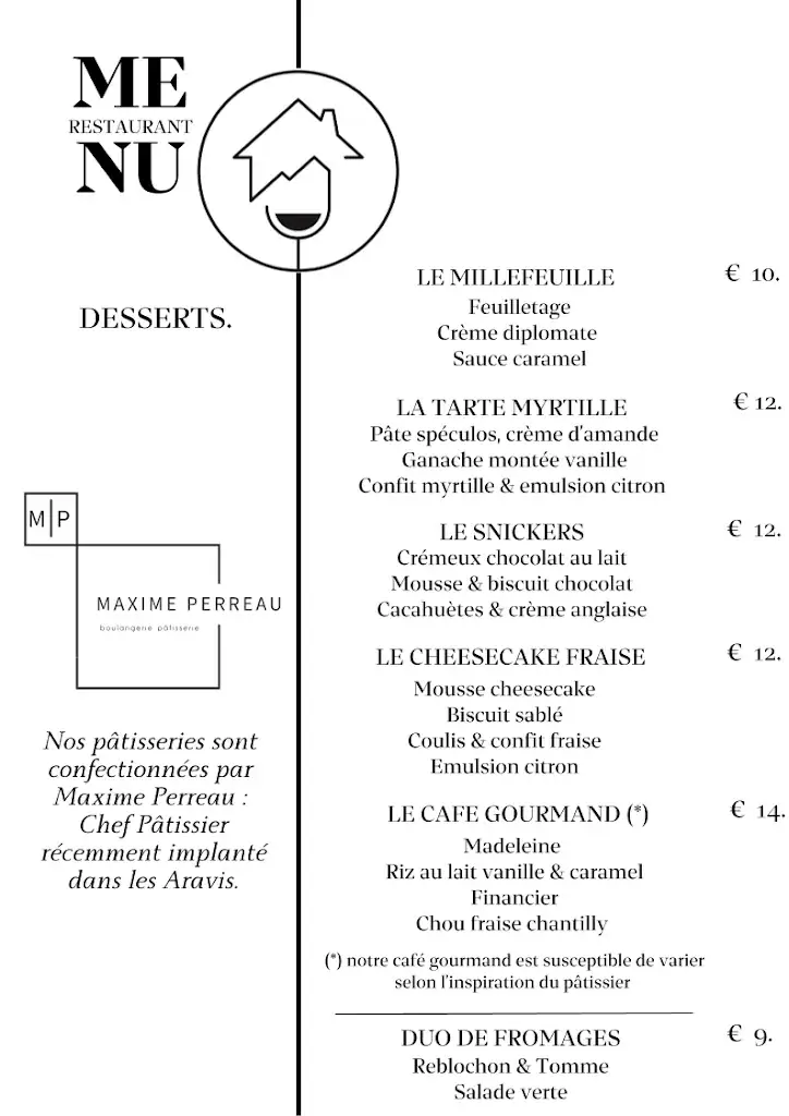 Menu_Restaurant Auberge du Pré Vieux , Le Grand-Bornand_Grand-Bornand_image_1