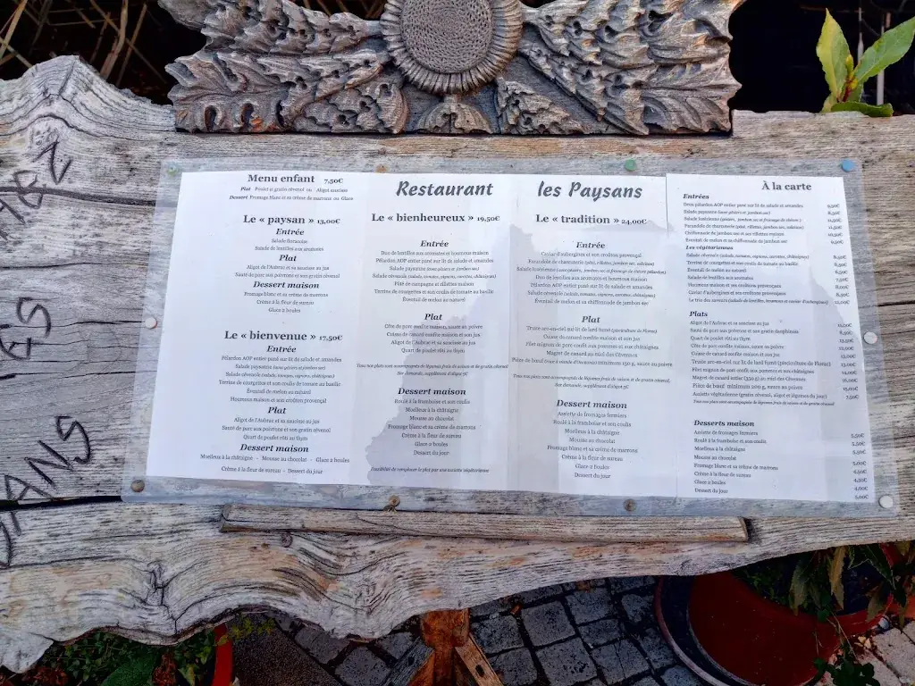 Menu_Restaurant Chez Les Paysans_Rivières_image_3