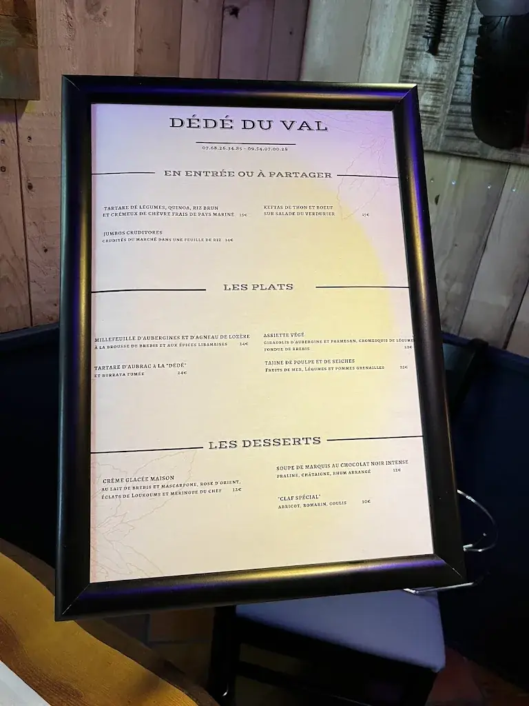 Menu_Dédé Du Val_Rivières_image_1