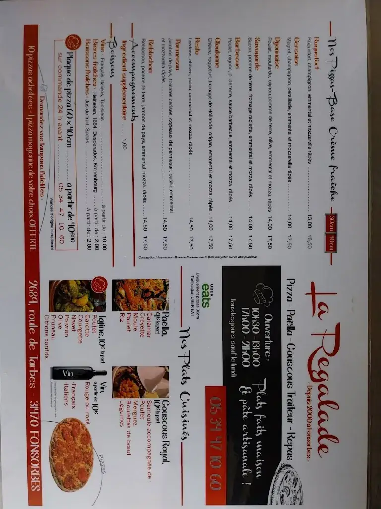 Menu_La Régalade_Fonsorbes_image_1