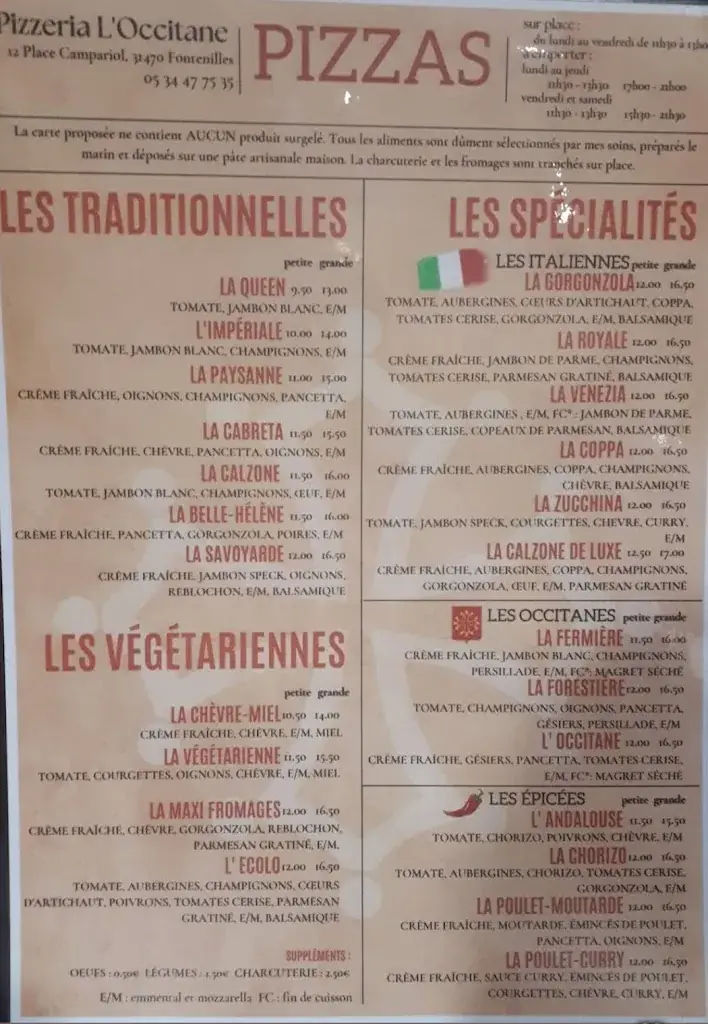 Menu_Pizzeria L'Occitane_Fontenilles_image_1