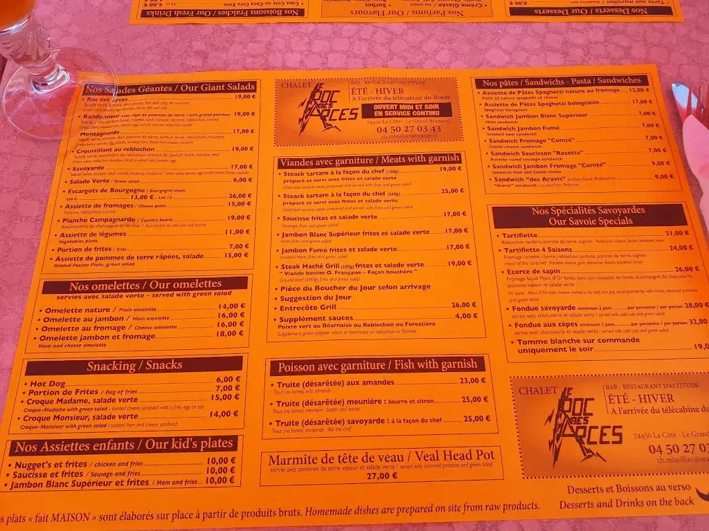 Menu_Le Roc des Arces_Grand-Bornand_image_1