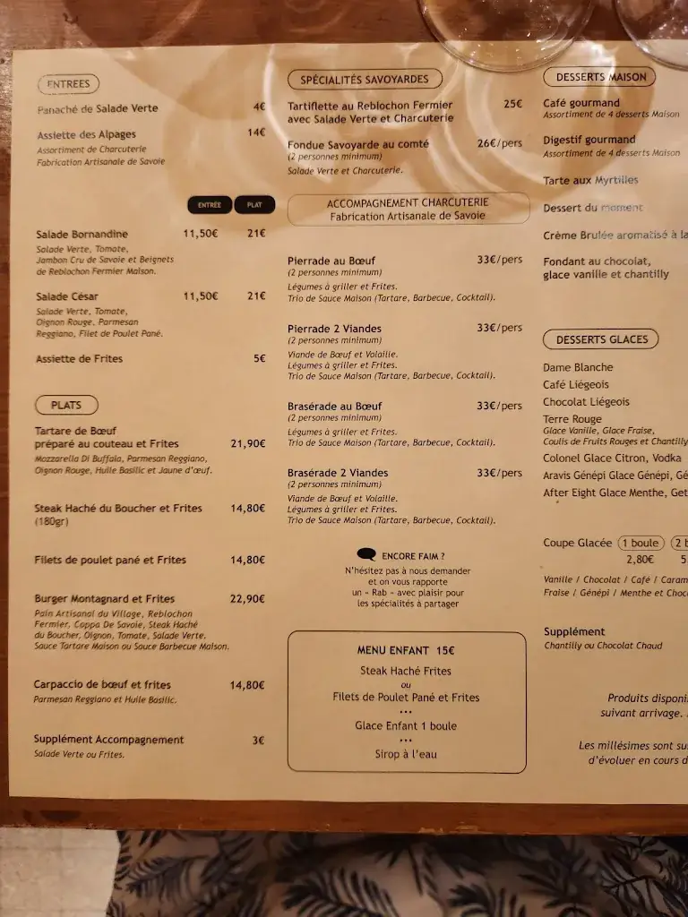 Menü_Restaurant Le Jalouvre_Grand-Bornand_Bild_2