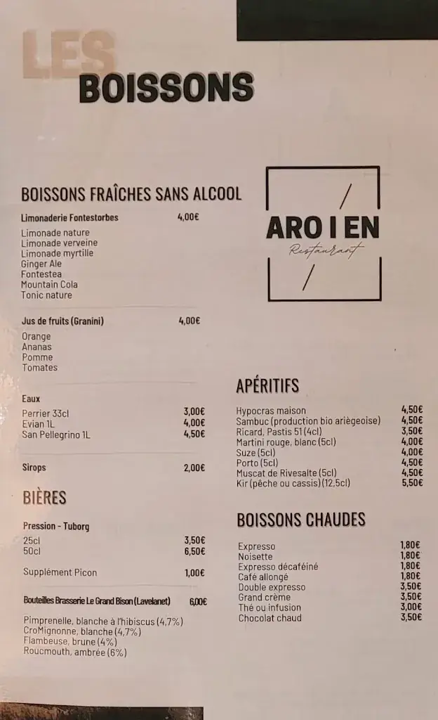 Menü_ARO I ÈN RESTAURANT_Foix_Bild_1