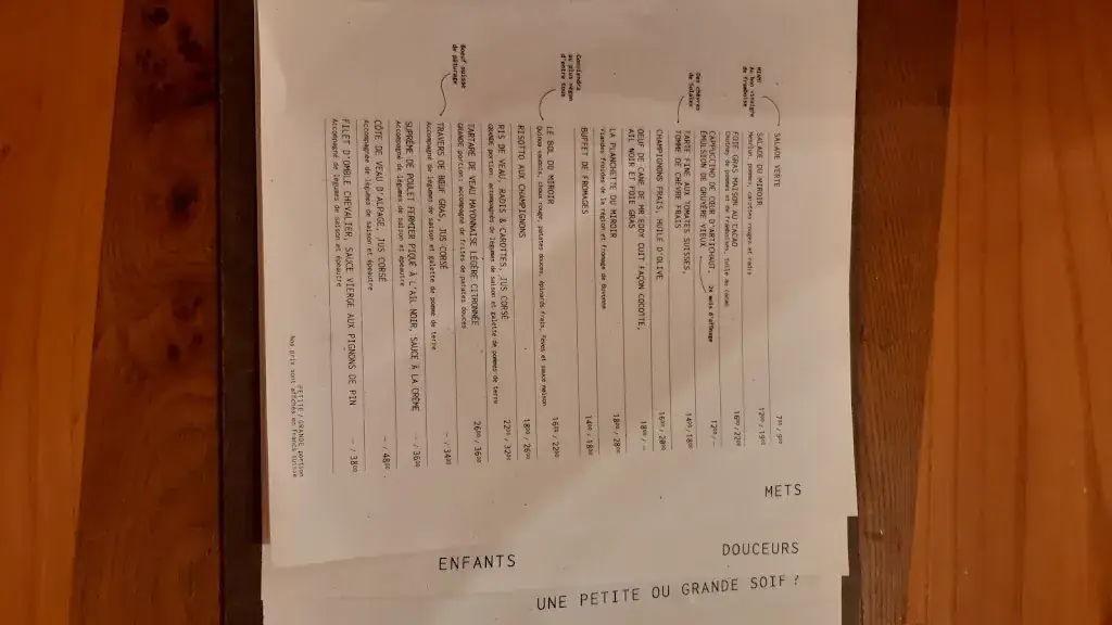 Menu_Restaurant Miroir d'Argentine_Gryon_image_4