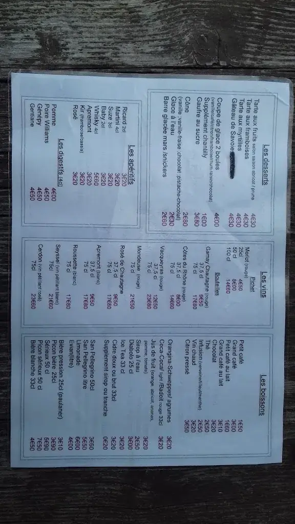 Menu_Restaurant La Cheminée_Grand-Bornand_image_3