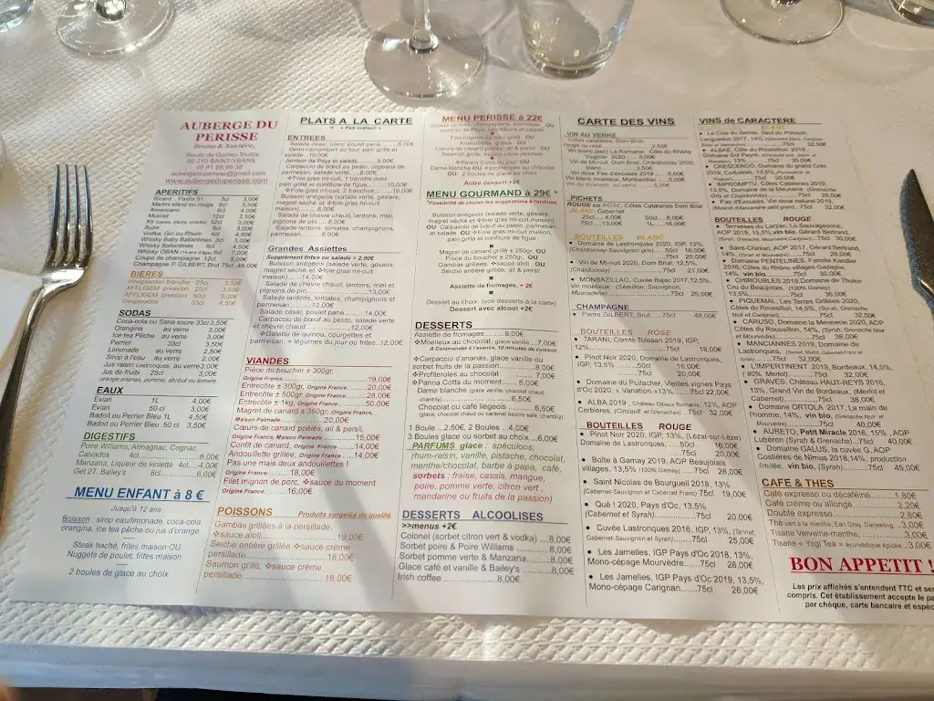 Menu_Auberge du Périssé_Saint-Ybars_imagen_1