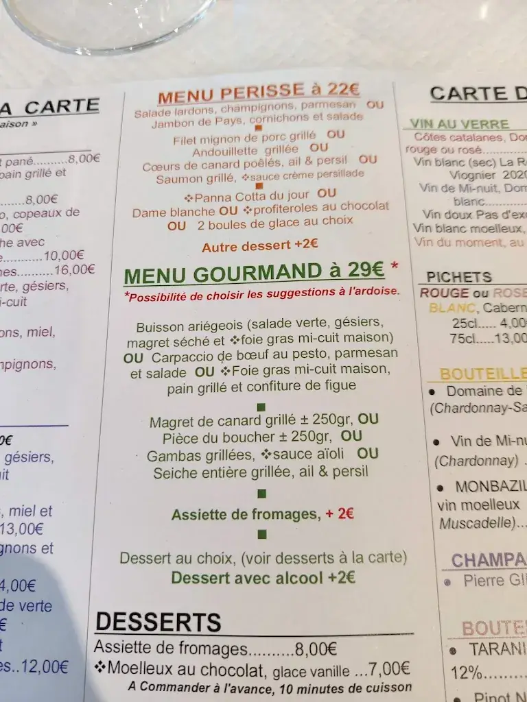 Menu_Auberge du Périssé_Saint-Ybars_imagen_2