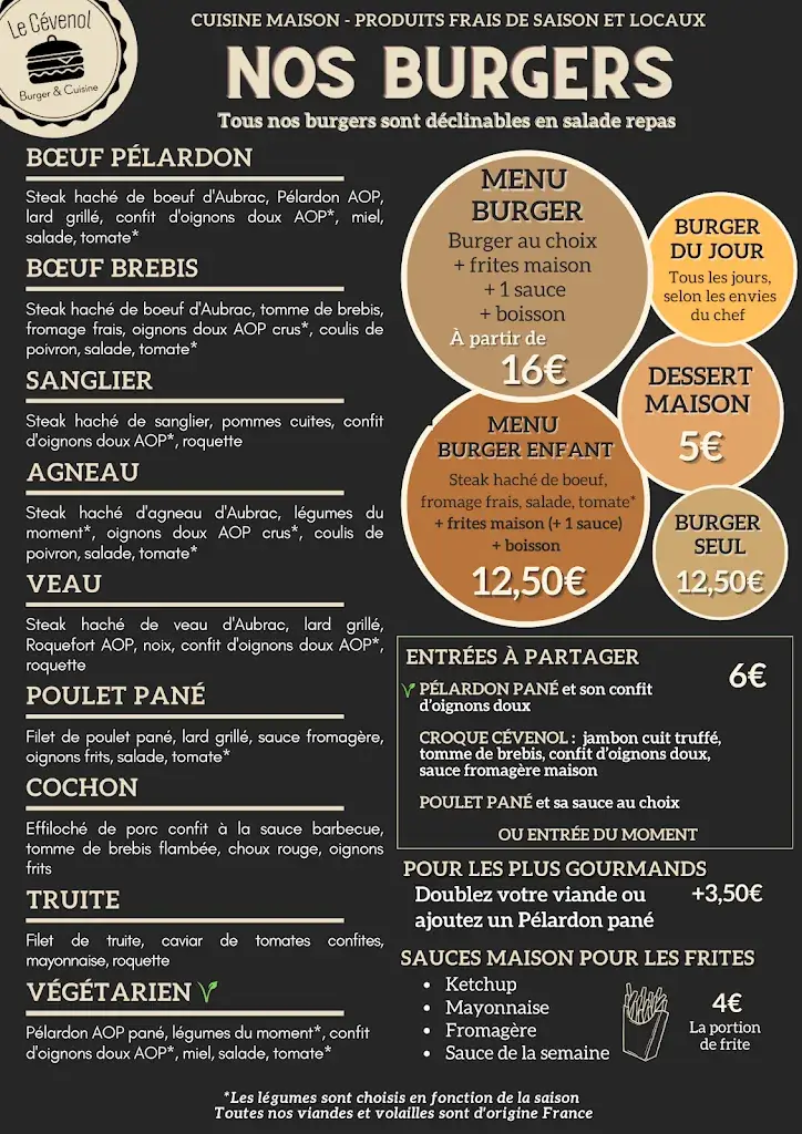 Menu_Restaurant Le Cévenol Burger et Cuisine_Ganges_image_1
