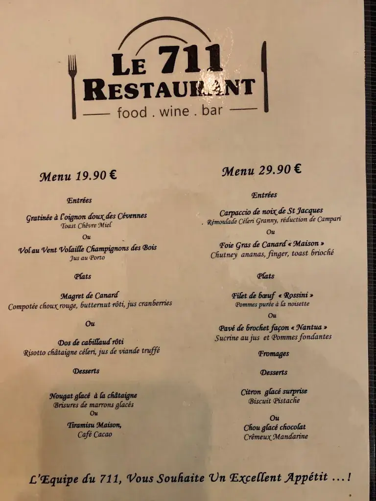 Menu_Restaurant Le 711_Ganges_image_4