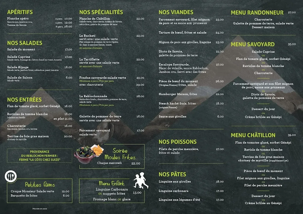 Menu_Restaurant le Châtillon_Grand-Bornand_immagine_1