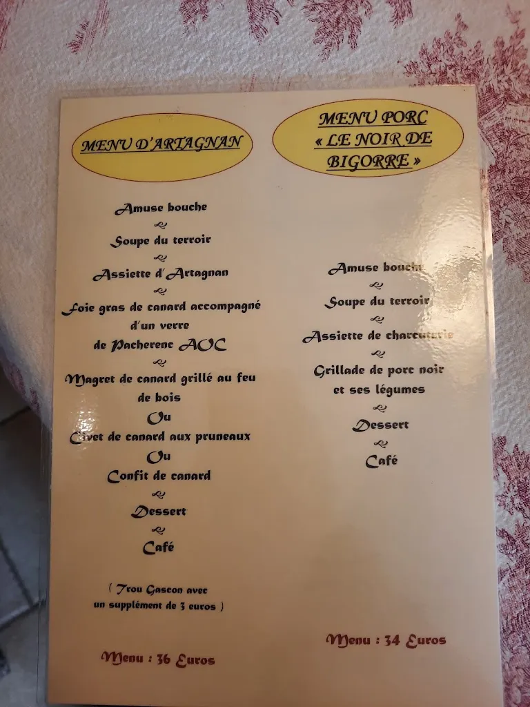 Menu_La Vieille Etable_Saint-Médard_image_1
