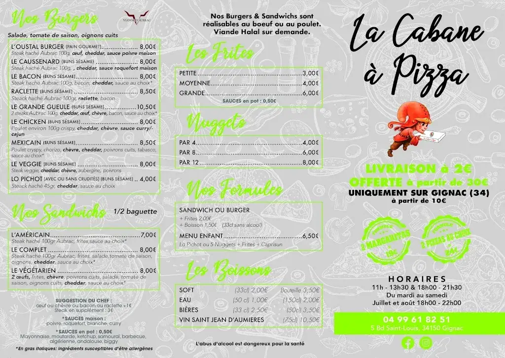 Menu_La Cabane à Pizza_Gignac_image_1