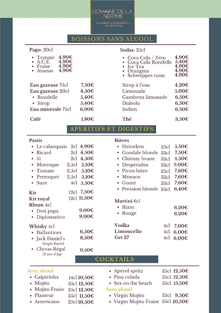 Menu_Restaurant Domaine De La Nerthe_Gignac-la-Nerthe_image_1