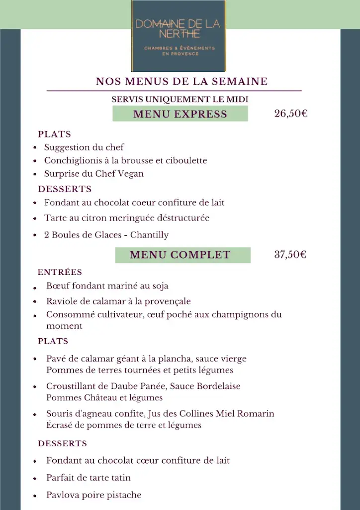 Menu_Restaurant Domaine De La Nerthe_Gignac-la-Nerthe_image_2