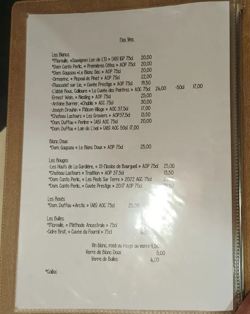 Menu_Restaurant Les Ganivelles_Gaillac_imagen_1