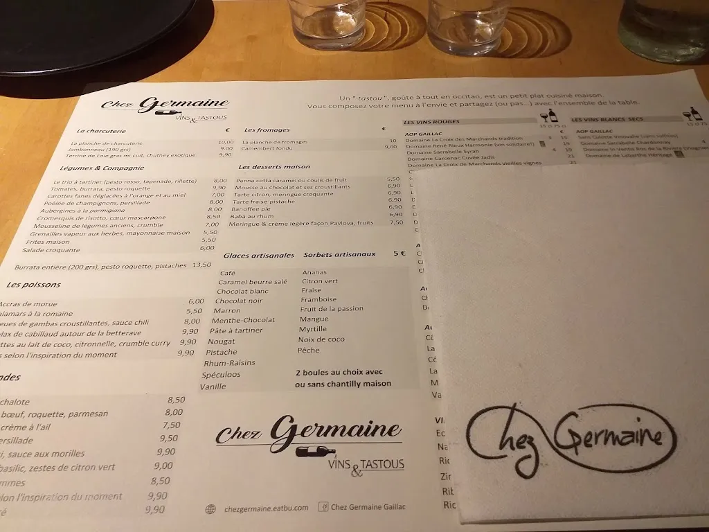 Menu_Chez Germaine_Gaillac_immagine_3