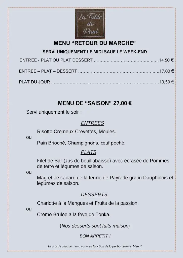 Menu_La Table de Paul by Jouve_Gaillac_image_1