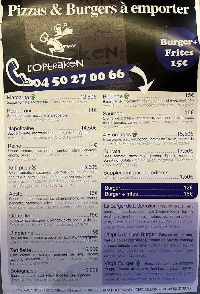 Menu_L'Optraken 1300_Grand-Bornand_image_1