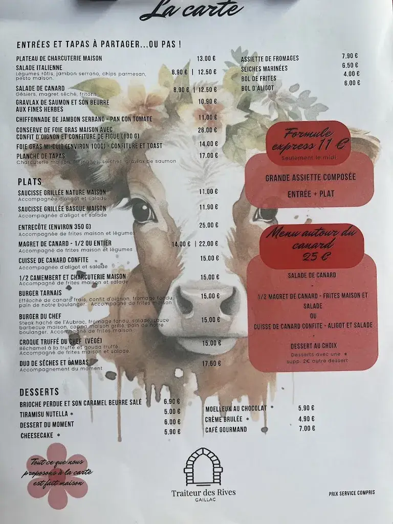 Menu_Restaurant Traiteur des Rives_Gaillac_immagine_1