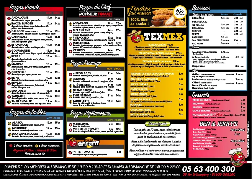 Menu_Monsieur Tomate Gaillac PIZZA - Pizzeria Artisanale_Gaillac_image_1