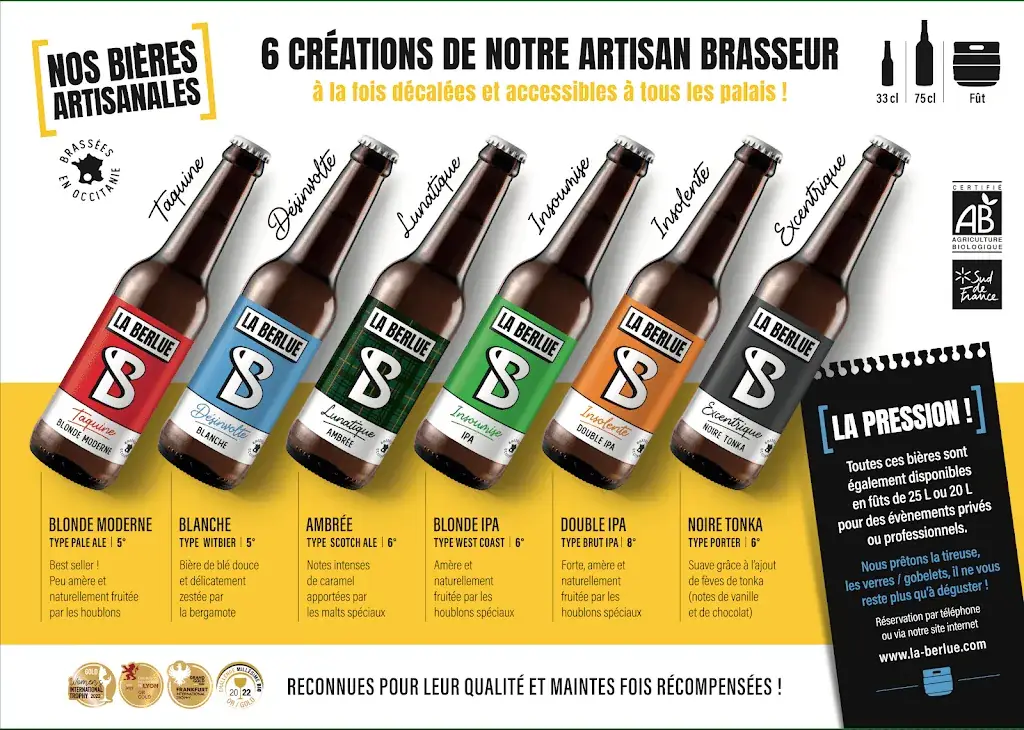 Menu_LA BERLUE / Bières artisanales et sodas bio_Gaillac_image_2