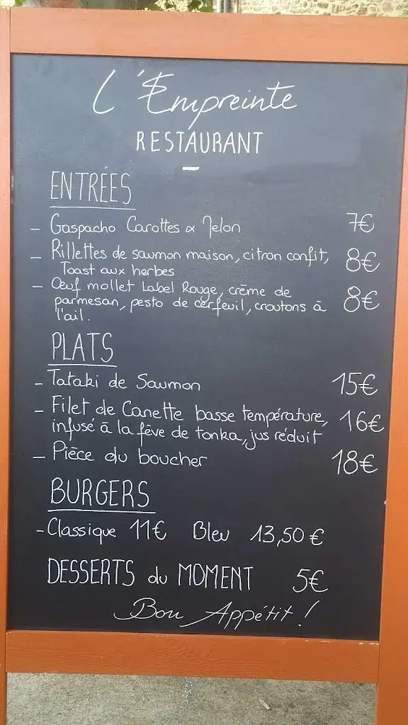 Menu_L'Empreinte Restaurant_Saint-André-d'Olérargues_image_3