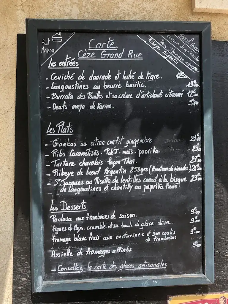 Menu_Ceze Grand Rue_Roque-sur-Cèze_immagine_3
