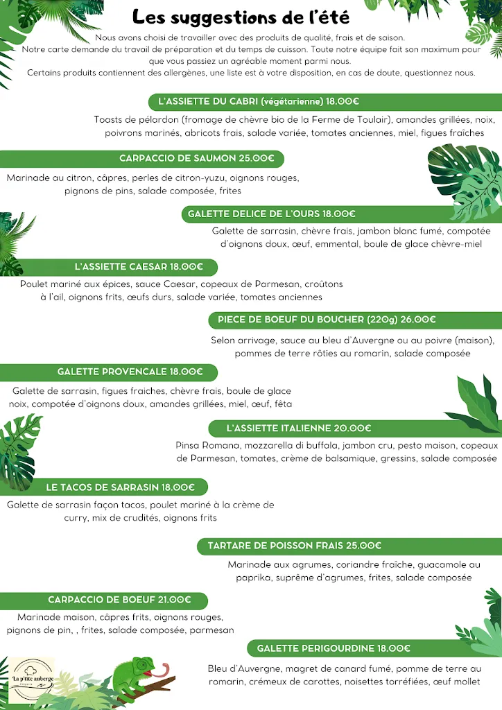 Menu_La p'tite auberge - La Roque sur Cèze_Roque-sur-Cèze_image_1