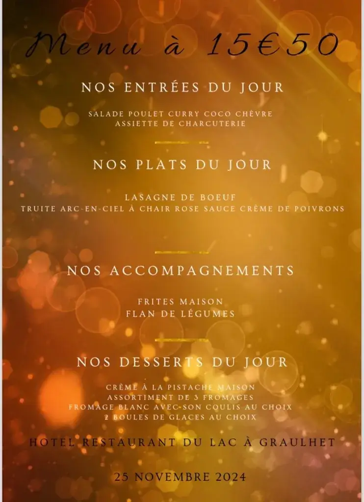 Menu_Hôtel Restaurant du Lac à Graulhet_Graulhet_image_2