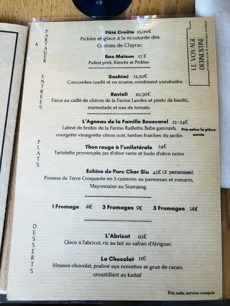 Menu_Le Voyage D'Ernestine_Alvignac_image_2