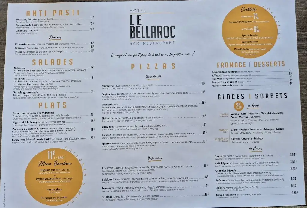 Menu_Restaurant Le Bellaroc_Rocamadour_image_1
