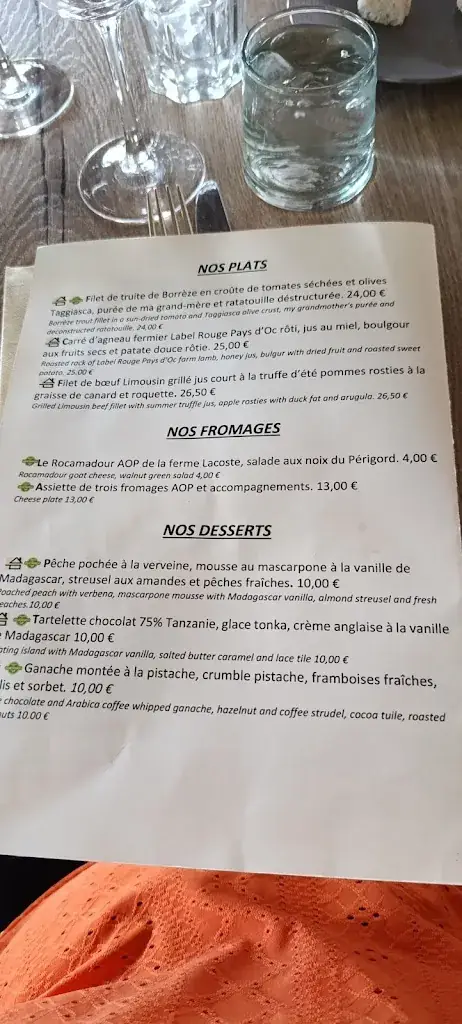 Menu_Hôtel Restaurant Le Bellevue_Rocamadour_image_3