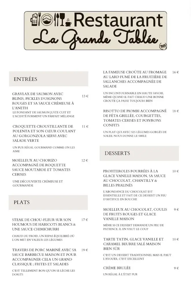 Menü_La Grande Tablée_Houches_Bild_4