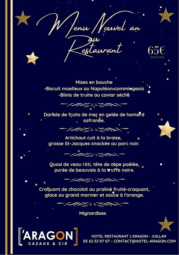 Menu_Restaurant L'Aragon_Juillan_immagine_4