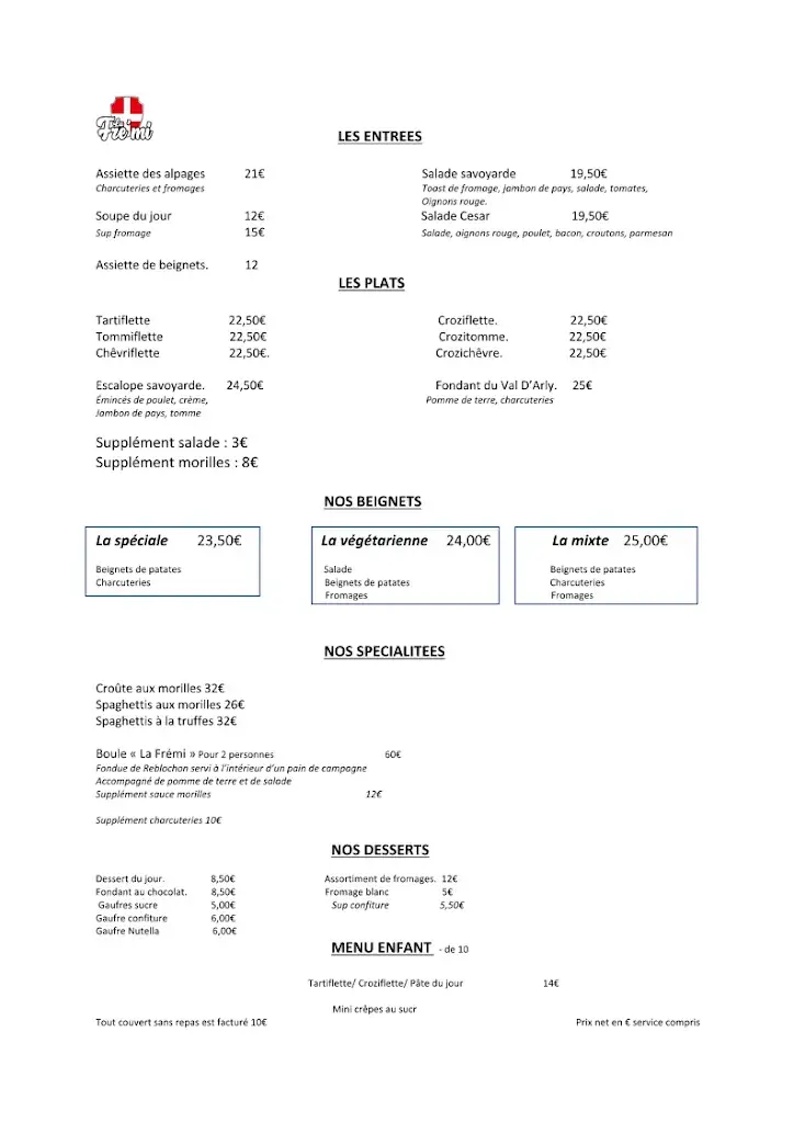 Menu_La fré mi_Houches_image_1