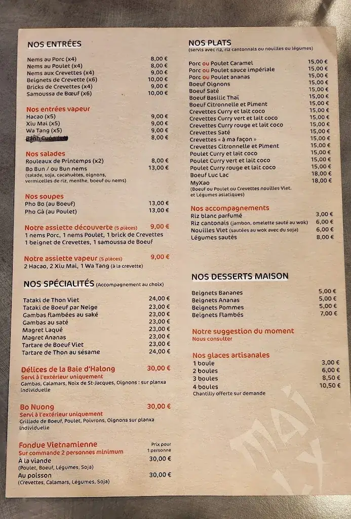 Menu_La Table de Mai Ly_Ille-sur-Têt_immagine_1