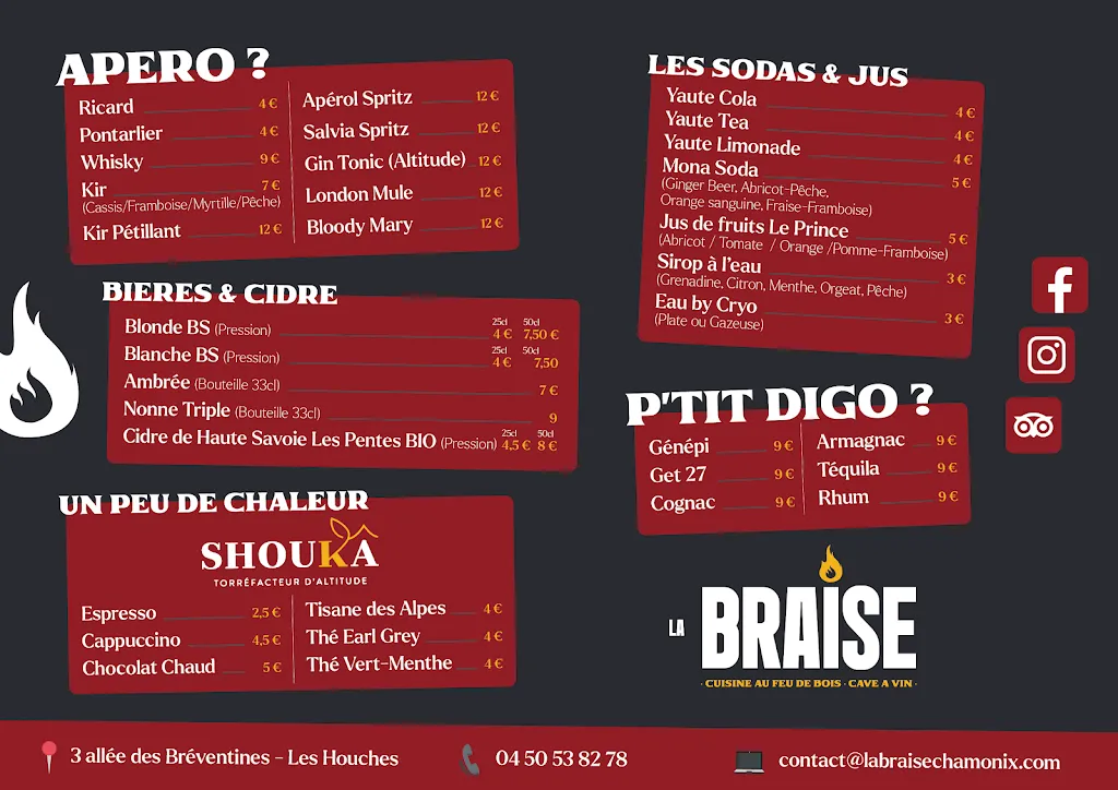Menu_La Braise - Chamonix_Houches_image_1