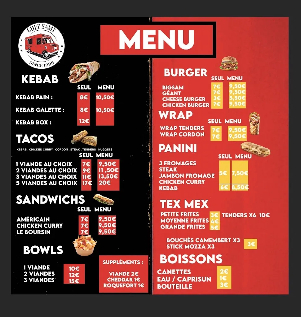 Menu_chez samy food truck la calmette_Calmette_image_2