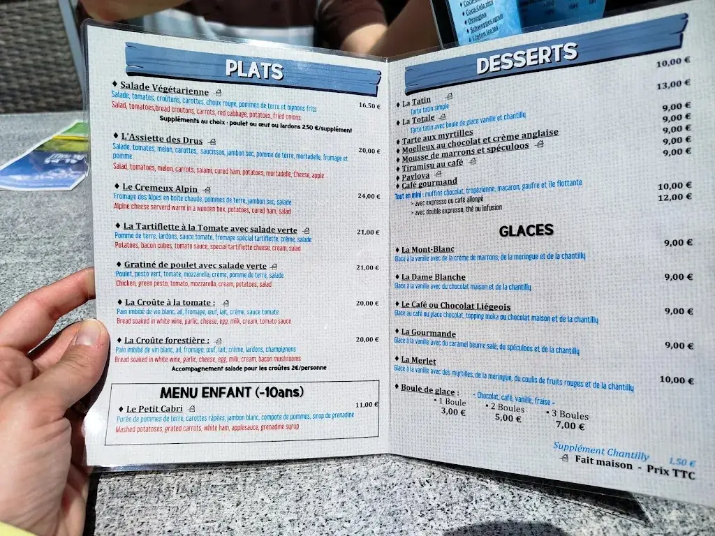 Menu_Le Balcon de Merlet, restaurant du parc animalier _Houches_image_1