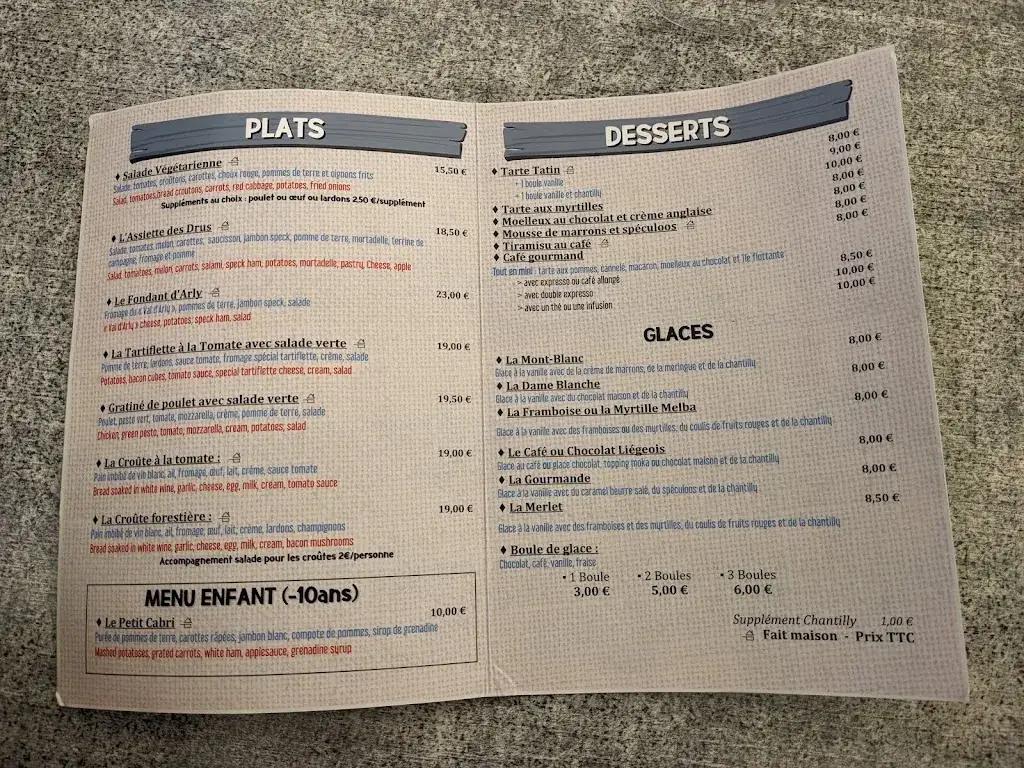 Menu_Le Balcon de Merlet, restaurant du parc animalier _Houches_image_4