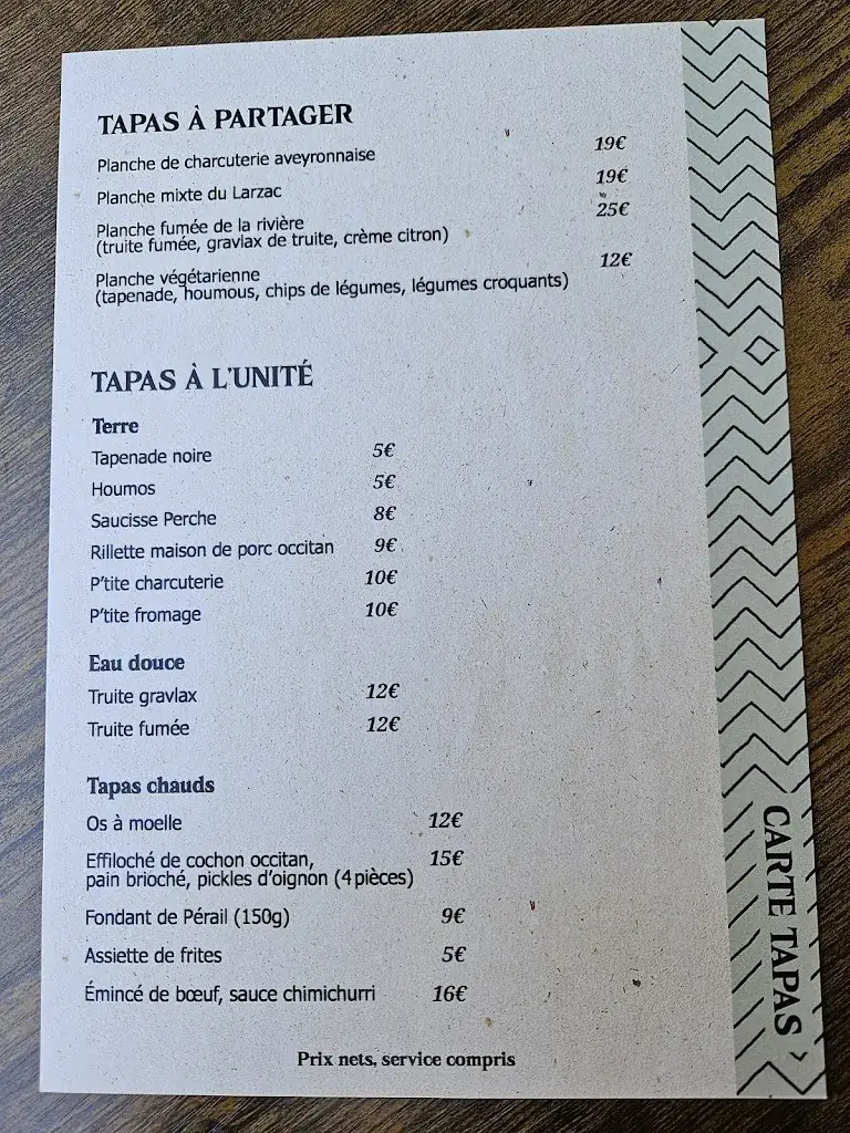 Menu_Auberge La Cardabelle_Sainte-Eulalie-de-Cernon_immagine_2