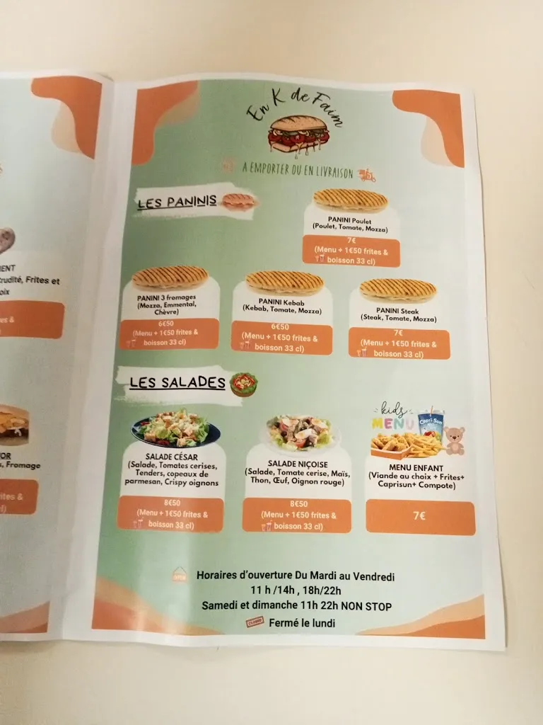 Snack en K de faim restaurant in Cavalerie