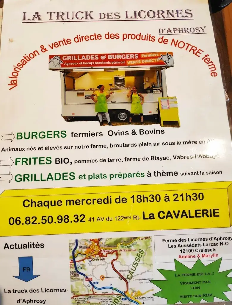 Truck des Licornes d'Aphrosy restaurant in Cavalerie